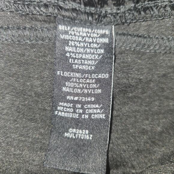 One 5 One Womans 2X Velvet Burnout Pants Black Flocked Paisley Stretch Going Out - Picture 14 of 15